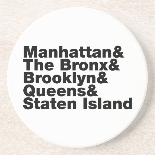Vijf stadsdelen ~ New York City Zandsteen Onderzetter (Voorkant)