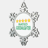 Vijf Star Goddochter Tin Sneeuwvlok Ornament (Rechts)