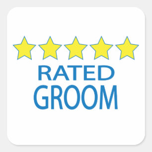 Vijf Star Groom Vierkante Sticker