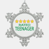 Vijf Star Teenager Tin Sneeuwvlok Ornament (Voorkant)