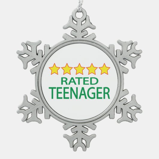 Vijf Star Teenager Tin Sneeuwvlok Ornament (Voorkant)