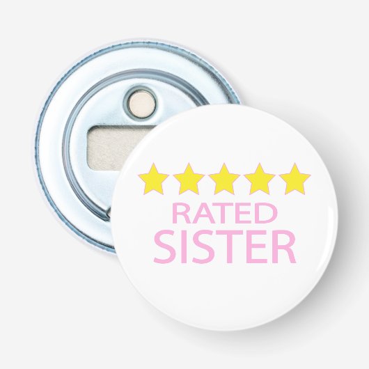 Vijf ster zuster button flesopener (Voorkant)