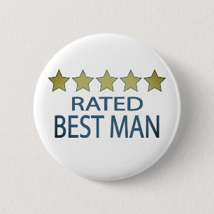 Vijf sterren Beste man Ronde Button 5,7 Cm