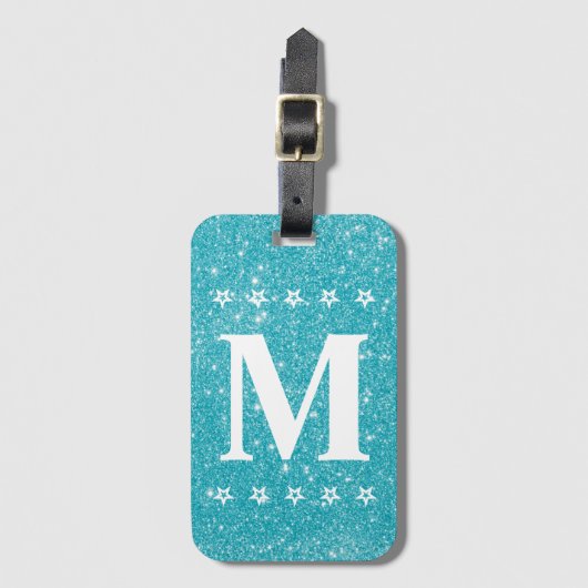 Vijf Sterren Sparkles Monogrammed Reizen Bagagelab Bagagelabel (Voorkant (verticaal))