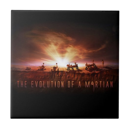 Vijf succesvolle Mars Rovers Tegeltje (Voorkant)