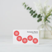 Vijf tandwielen II - Rood en wit Visitekaartje (Staand voorkant)