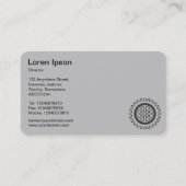 Vijf tandwielen - zwart en wit - grijs terug visitekaartje (Achterkant)