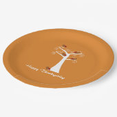 Vijf Thanksgiving kalkoenen in een boom Papieren Bordje (Gekanteld)