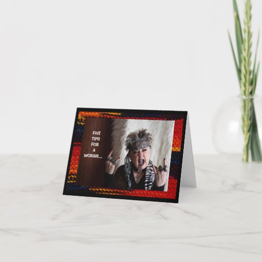 Vijf Tips voor een vrouw vouwd Wenskaart Kaart (Voorkant)
