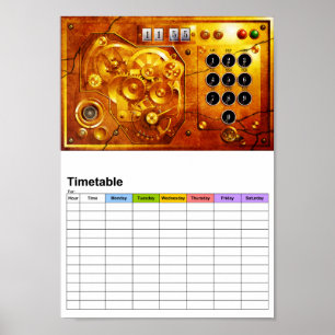 Vijf tot van de 12 Steampunk-klokkromme Grunge Poster