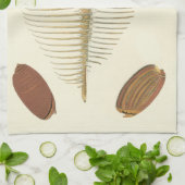 Vijf van een soort Seashells Theedoek (Gevouwen)