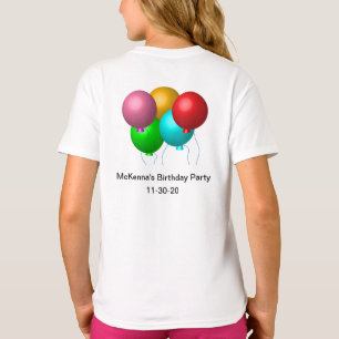 Vijf Verjaardagsballonnen Gepersonaliseerd met Dat T-shirt