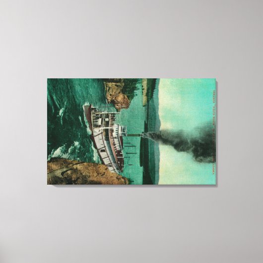 Vijf vingerkrups met Steamer White Horse Canvas Afdruk (Voorkant)