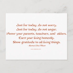 Vijf voorkeuren van Reiki: Woorden om te leven doo Briefkaart