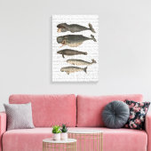 Vijf  walvissen canvas afdruk (Insitu (Woonkamer))