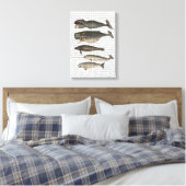 Vijf  walvissen canvas afdruk (Insitu (Slaapkamer))