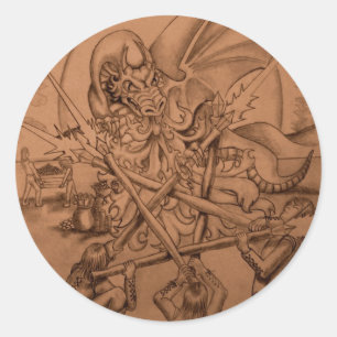 Vijf Wanden Ronde Sticker