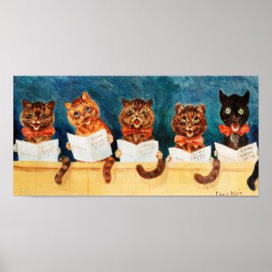 Vijf zingende katten, Louis Wain Poster