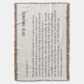 Vijfde Amendement Grondwet Bill of Rights Deken (Voorkant Verticaal)