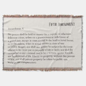 Vijfde Amendement Grondwet Bill of Rights Deken (Voorkant)