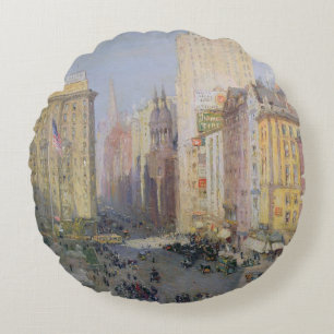 Vijfde Avenue, New York, 1913 Rond Kussen