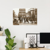 Vijfde Avenue & New York City Public Library 1908 Poster (Thuiskantoor)