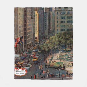 Vijfde Avenue van John Falter Fleece Deken