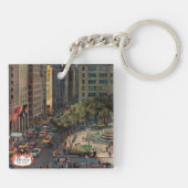 Vijfde Avenue van John Falter Sleutelhanger (Achterkant)