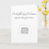 Vijfde Dag van Kerstkaart Kaart (Gele Bloem)