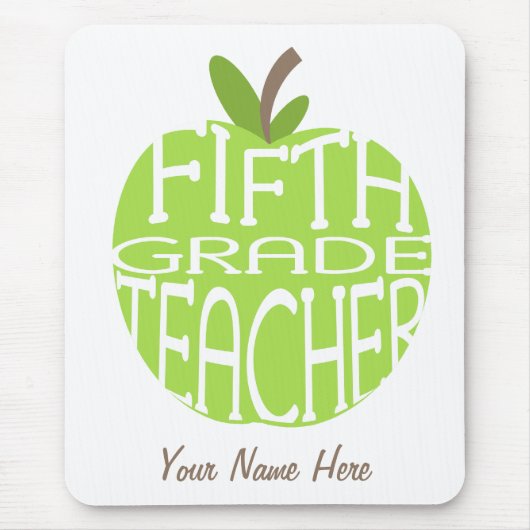 Vijfde graad leraar Mousepad - groene appel Muismat (Voorkant)
