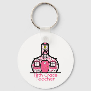 Vijfde graad leraarsverf Splatter Schoolhouse Sleutelhanger
