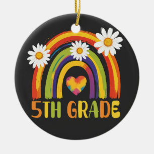 Vijfde Graad Regenboog Terug naar School 5de Graad Keramisch Ornament