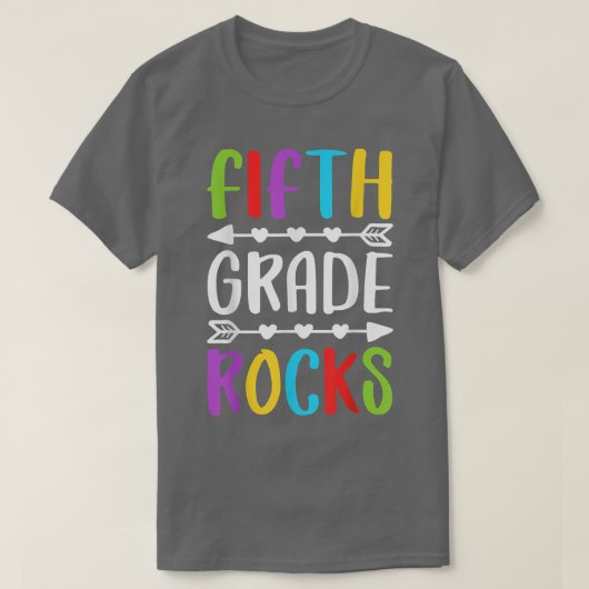 Vijfde graad Rocks t Shirt 5e graad terug naar sch (Design voorkant)