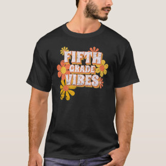 Vijfde graad Vibes Retro 5e graad leraar T-shirt