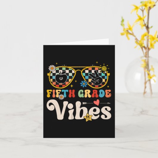 Vijfde graad Vibes - Vijfde Grade Team Retro 1e Da Kaart (Gele Bloem)