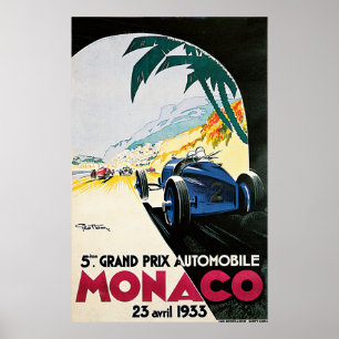 Vijfde Grand Prix de Monaco, 1933, Vintage Poster
