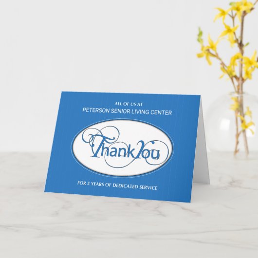 Vijfde jaar Employee Jubileum Business Dank u Kaart (Gele Bloem)