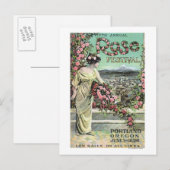 Vijfde jaarlijkse Roos Festival Advertisement Briefkaart (Voorkant / Achterkant)