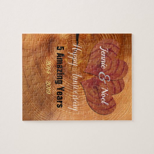 Vijfde Jubileum van het Hout van het Weddenschap G Legpuzzel (Horizontaal)