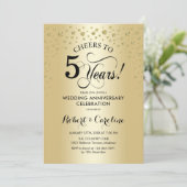 Vijfde jubileumfeest - Goud Zwart Kaart (Staand voorkant)