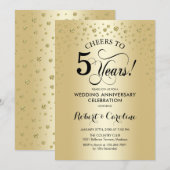 Vijfde jubileumfeest - Goud Zwart Kaart (Voorkant / Achterkant)