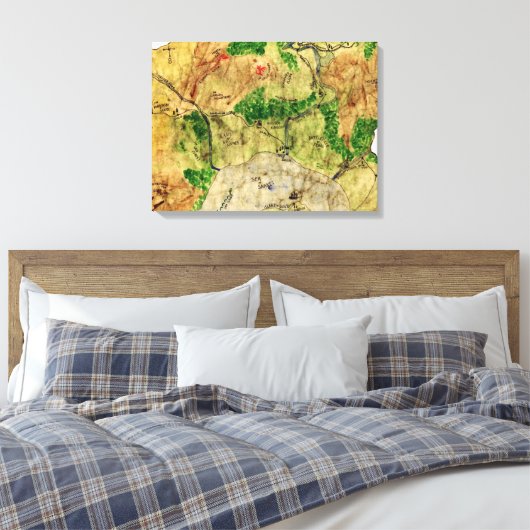Vijfde kaart van het vergeten rijk canvas afdruk (Insitu (Slaapkamer))