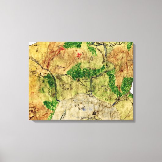 Vijfde kaart van het vergeten rijk canvas afdruk (Voorkant)
