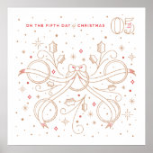 Vijfde kerstdag Poster 24x24 (Voorkant)