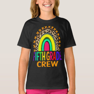 Vijfde klas bemanning regenboog luipaard terug naa t-shirt