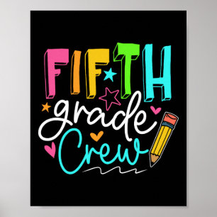 Vijfde klas Crew Team 5e klas leraar student Poster