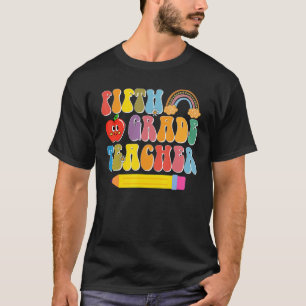 Vijfde klas leraar terug naar school retro groovy  t-shirt