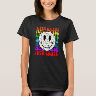 Vijfde klas vrolijk gezicht leraar vrolijk gezicht t-shirt