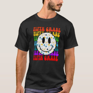 Vijfde klas vrolijk gezicht leraar vrolijk gezicht t-shirt