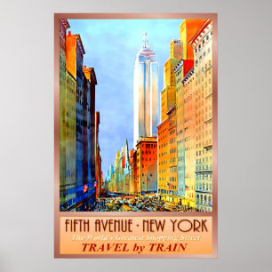 VIJFDE LAAN New York Empire State Building Retro Poster